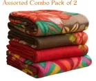 Combo Pack of 2 Sarangi Fleece Single Blanket 350gms 58x88inch Printed Assorted