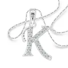 Vighnaharta Alloy Khushi "K" Letter Rodium Plated Pendant With Chain For Women & Girls 