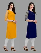 Crepe Solid Kurtis for Women 