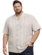 Cotton Blend Printed Shirt for Men, Off White 