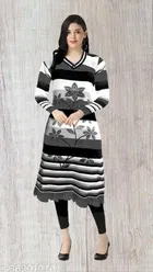 Woolen Printed Kurti for Women 