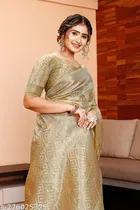 Organza Zari Woven Saree for Women 