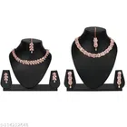Rose Gold Plated Jewellery Set for Women (Multicolor, Set of 2)