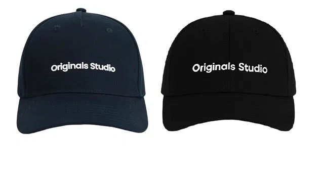 Printed Caps for Men, Pack of 2 (Black, Free Size)