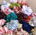 Multicolor Silk Scrunchies for Women, Pack of 12 