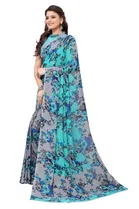 Women Georgette Printed Saree With Unstitched Blouse 