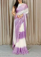 Chinnon Printed Saree for Women, Purple 
