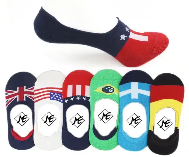 Nylon Ankle Length Socks for Unisex (Multicolor, Set of 6)
