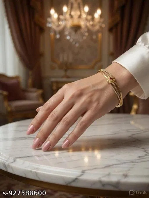 Designer Bracelets for Women (Gold, Free Size)