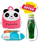 Fabric Backpack with Lunch Box & Water Bottle for Kids 
