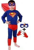 Polyester Superhero Superman Costume Set for Kids 