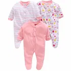 Hosiery Cotton Printed Rompers for Kids, Multicolor, Pack of 3 