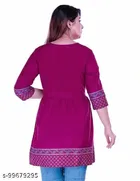 Anarkali Rayon Printed Kurti for Women 