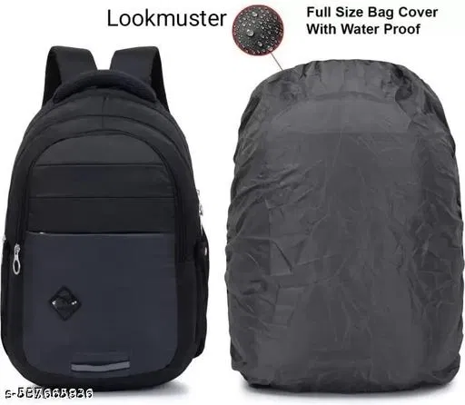 Polyester Backpack for Men & Women, Black