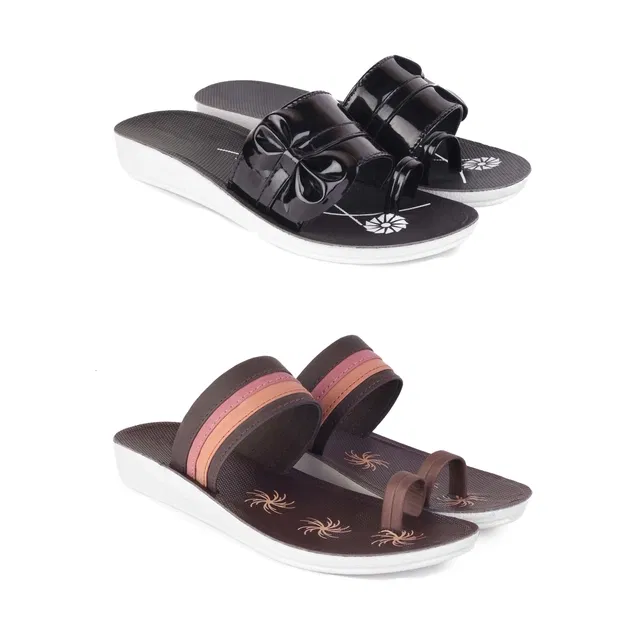 Flats for Women (Multicolor, 5) (Set of 2)