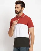 Colorblocked Polo T-Shirt for Men (Multicolor, XXL)