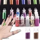 48 Pcs Glass Bottles 3D Nail Art Set, Multicolor, Set of 1