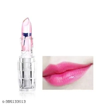 Professional Waterproof Moisturizing Flower Crystal Lipstick Jelly Flower Transparent Color Changing Lip Balm Lipstick For Girls & Women Pack Of 1