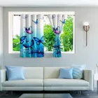 Blue Butterflies Designed Digital Printed Window Curtain 5ft pack of 1