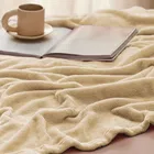 Wool Solid Blanket, Beige 