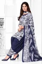 Crepe Floral Punjabi Suit for Women 