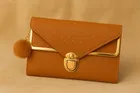 Women's Party wear/ Casual Hand wallet clutch Tan Style 4 ,One Size