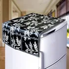 Krishna 1 Fridge Top Cover with 1 Handle Cover & 3 Placemat, Set of 5, Black