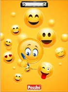 Wooden Combo of Posshe Kids Cartoon Printed Premium Exam Clipboard with Smiley Stickers 