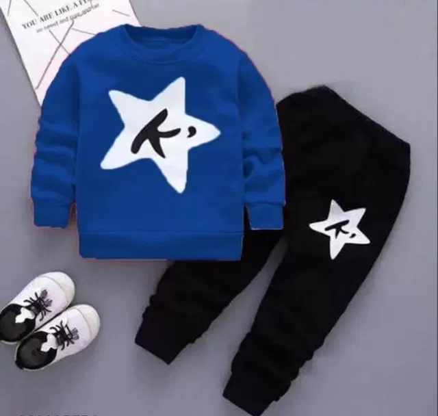 Hosiery Clothing Set for Kids (Blue, 9-12 Months)