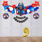 Super Man Theme 1st Birthday Balloon Decoration Kit For Kids, Multicolor, Pack Of 48