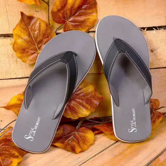 Flip Flops for Men (Grey, 8)