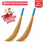 Captain Shine Coco Broom with Plastic Handle, 2x360g [Net], 106cm 
