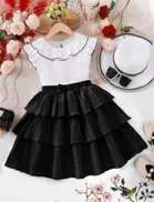 Cotton Blend Solid Frock for Girls 