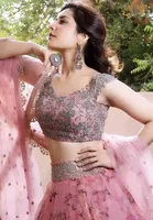 Net Embroidred Semi Stiched Lehenga Choli for Women 