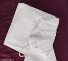 Cotton Solid Pant for Women, White 