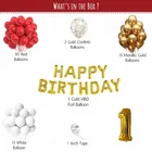 Red & Gold Theme 1st Birthday Balloon Decoration Kit , Multicolor, Pack Of 68