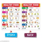 Bookford Publications Both Sides Big Laminated Charts – Healthy Food & Wild Animals 