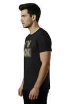 Cotton Blend Printed T-shirt for Men, Black 