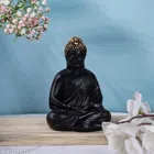 Poly Resin Handcrafted Meditating Buddha Idol (Black)