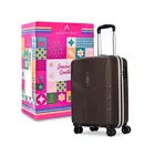 VIP Aristocrat 22 Inch [Small] Cabin Trolley Bag with Premium Gift Packing Box & 360° Spinner 8 Wheels, Brown