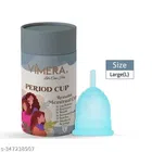 Vimera Silicone Women Menstrual Cup with Pouch (Sky Blue, L)