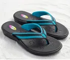 Slippers for Women, Black & Sky Blue 