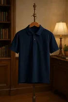 Cotton Blend Polo Neck T-Shirt for Men 