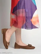 Shoetopia Brown Ballerinas 