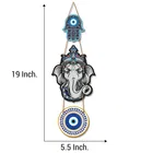Wooden Elephant Evil Eye Wall Hanging Decoration for Home 