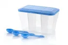 Plastic 3 In 1 Masala Box with 3 Spoons 