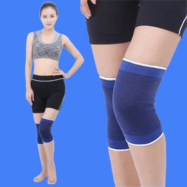 Polyester Solid Knee Sleeves for Women (Blue, Set of 1)