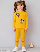 Cotton Blend Clothing Set for Girls, Yellow 