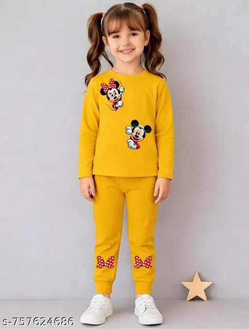 Cotton Blend Clothing Set for Girls, Yellow (3-6 Months)