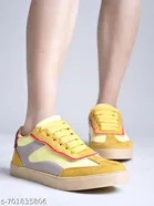 Solid Synthetic Slip-on Sneakers for Women 